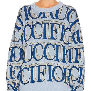 Monogram Intarsia Knit Sweater in Blue
FIORUCCI